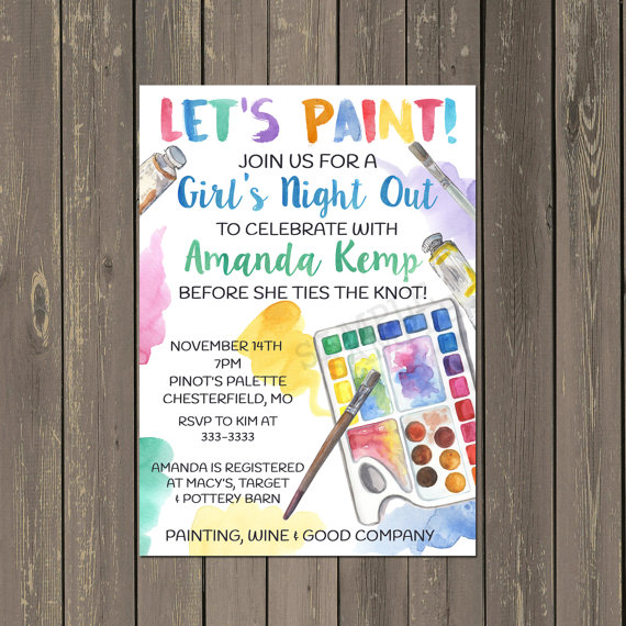 570x570 Adult Painting Party Invitation, Bridal Shower Painting Party - The Invitation Painting