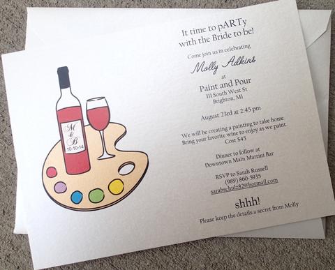 480x387 Wine Party Invitation Drink Paint Party Invitation, Paint - The Invitation Painting