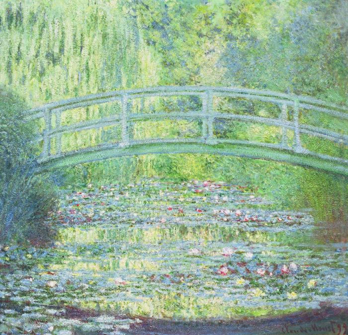 700x674 The Waterlily Pond With The Japanese Bridge, 1899 France - The Japanese Bridge Painting