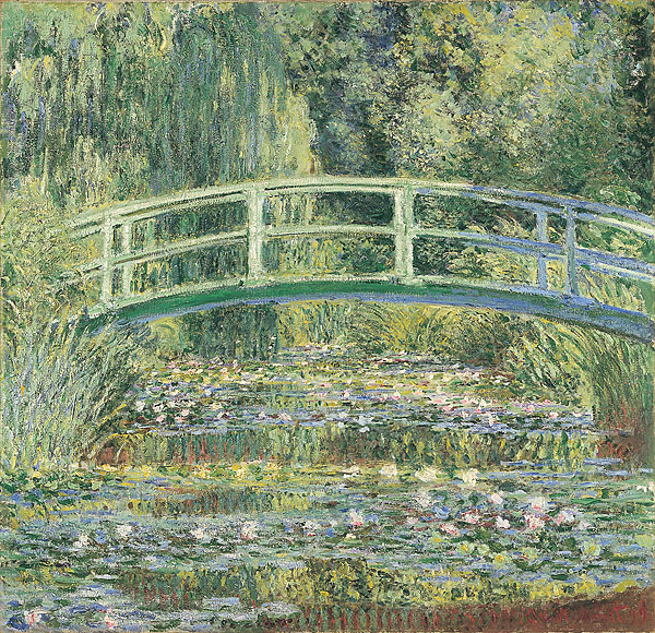 600x580 Waterlilies And Japanese Bridge - The Japanese Bridge Painting