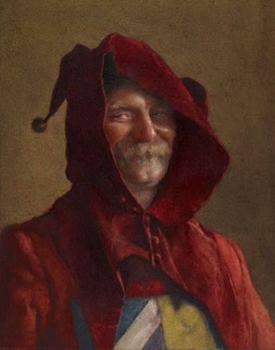 389x495 The Jester' (1889) William Wainwright - The Jester Painting