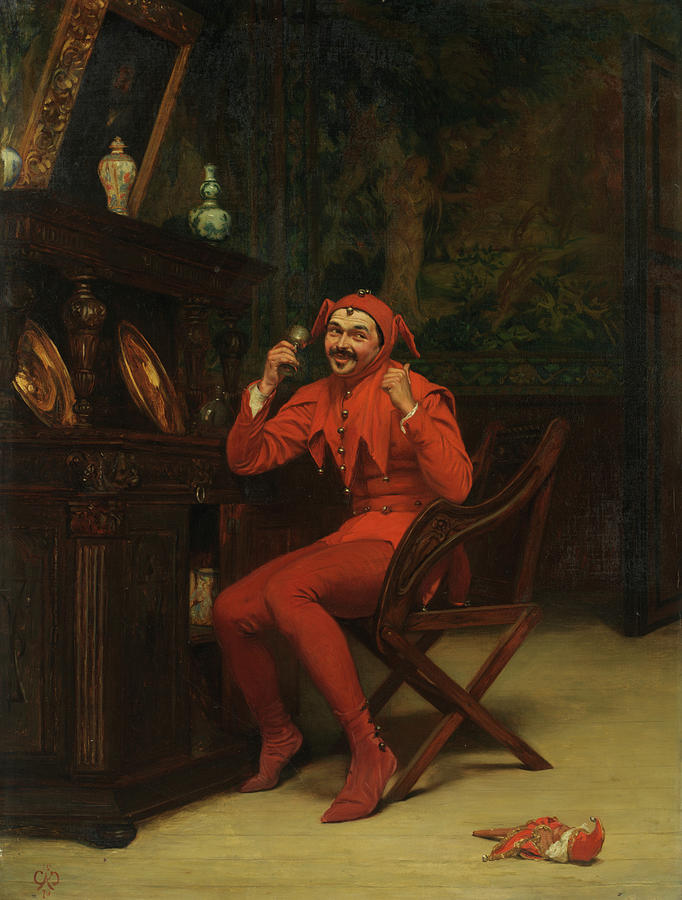 682x900 The Court Jester Painting By Claude Andrew Calthrop - The Jester Painting