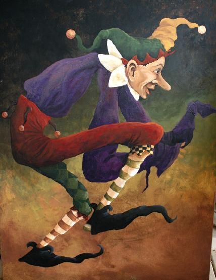 428x554 Jester Oil Painting 30 X 40 Pamela Steuart Art Oil - The Jester Painting