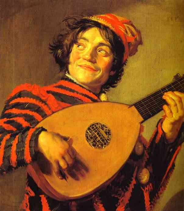 604x690 Jester With A Lute Frans Hals Oil Painting Reproductions - The Jester Painting