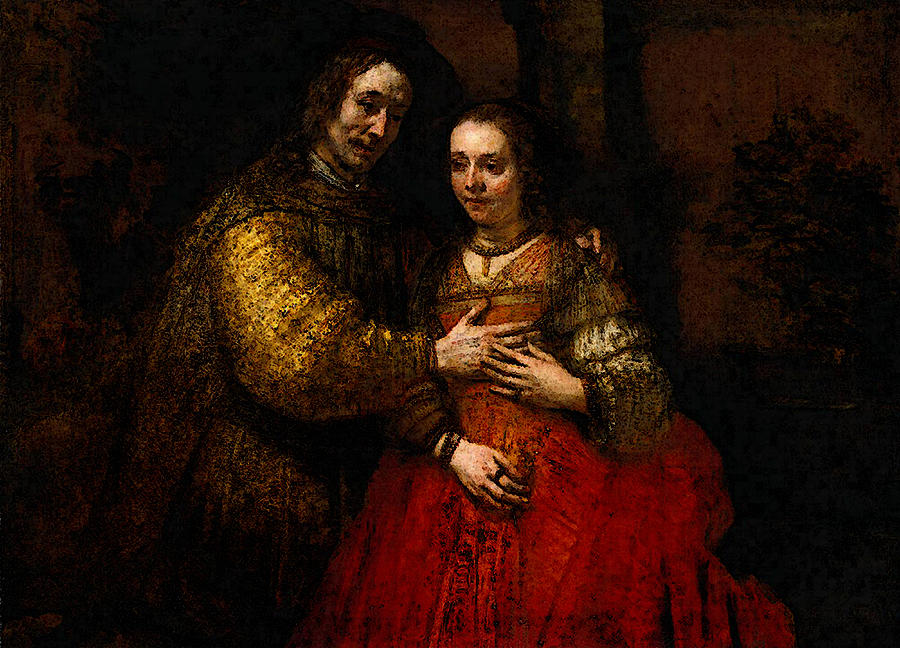 900x648 Rembrandt Portrait Of Two Figures From The Old Testament Known As - The Jewish Bride Painting