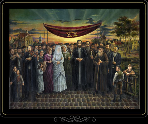 472x397 Jewish Themed Oil Paintings - The Jewish Bride Painting