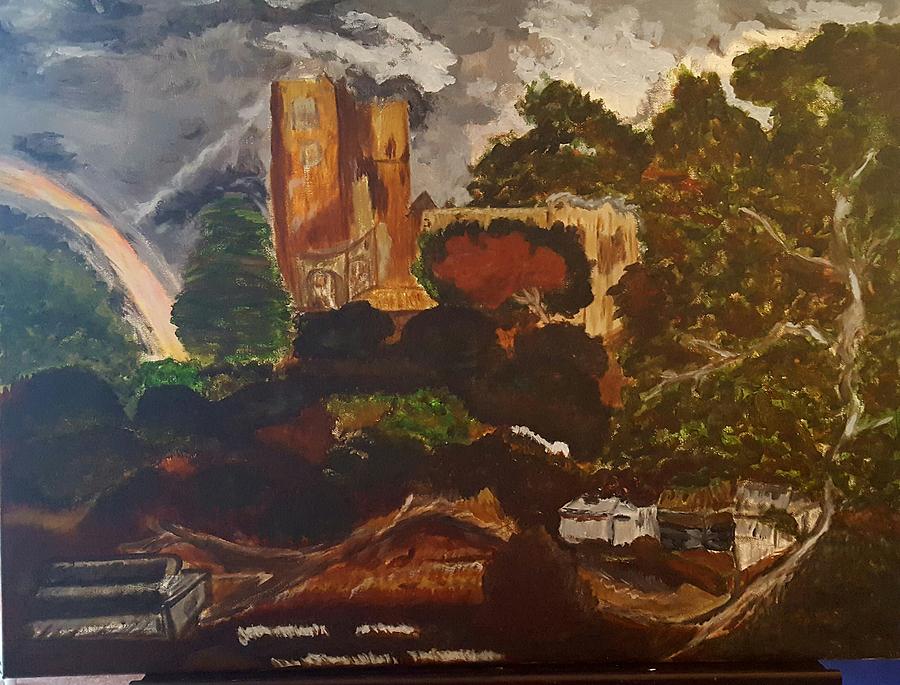 900x685 Rendition Of The Jewish Cemetery Painting By Arnette Rodgers - The Jewish Cemetery Painting