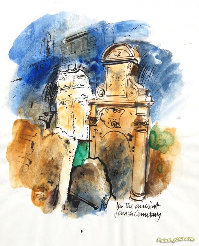 688x850 Jewish Cemetery Artwork By Stan Smith Oil Painting Amp Art Prints - The Jewish Cemetery Painting