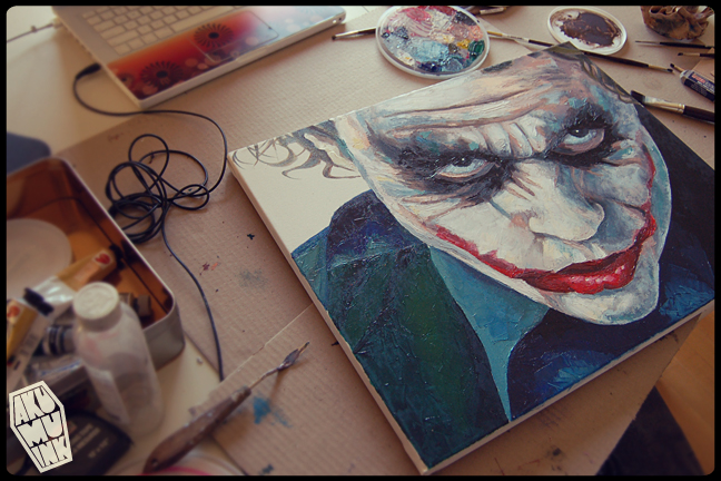 648x432 Joker 4 Oil Painting Wip 3 - The Joker Canvas Painting