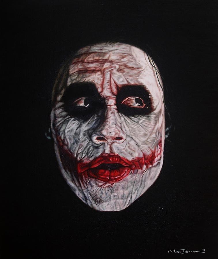 756x900 Joker In Black Painting By Mark Baker - The Joker Canvas Painting
