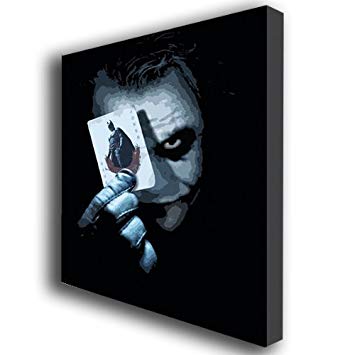 355x355 Batman Joker Canvas Art Print Heath Ledger Amazon.co.uk Kitchen - The Joker Canvas Painting
