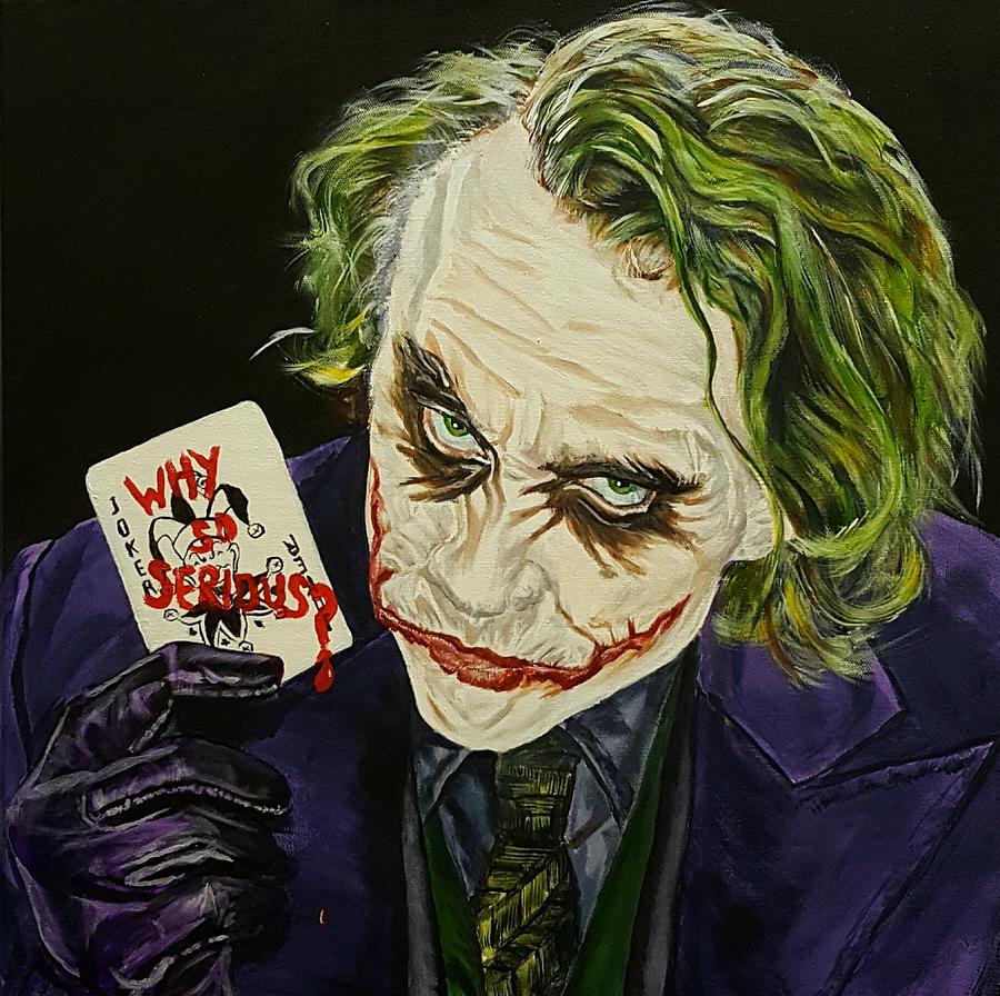 900x896 Heath Ledger The Joker Painting By David Peninger - The Joker Heath Ledger Painting