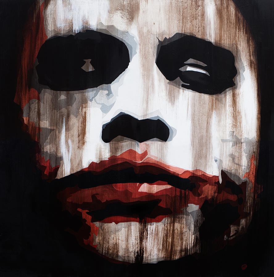 888x900 Heath Ledger Why So Serious Painting By Brad Jensen - The Joker Heath Ledger Painting