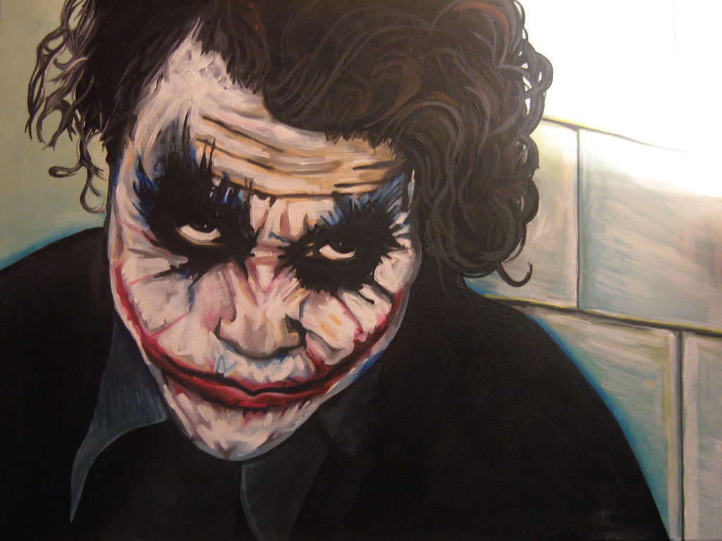 1024x768 New Joker - The Joker Heath Ledger Painting