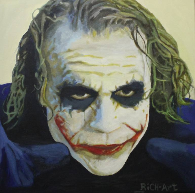 770x764 Saatchi Art Heath Ledger, Joker Painting By Rich Art - The Joker Heath Ledger Painting