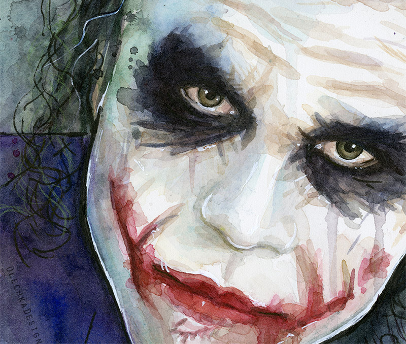 800x678 The Joker Olechka Design - The Joker Heath Ledger Painting