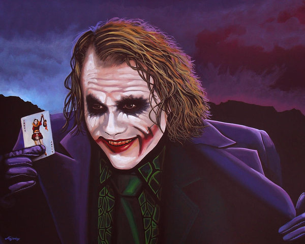 600x480 Heath Ledger As The Joker Painting Poster By Paul Meijering - The Joker Heath Ledger Painting