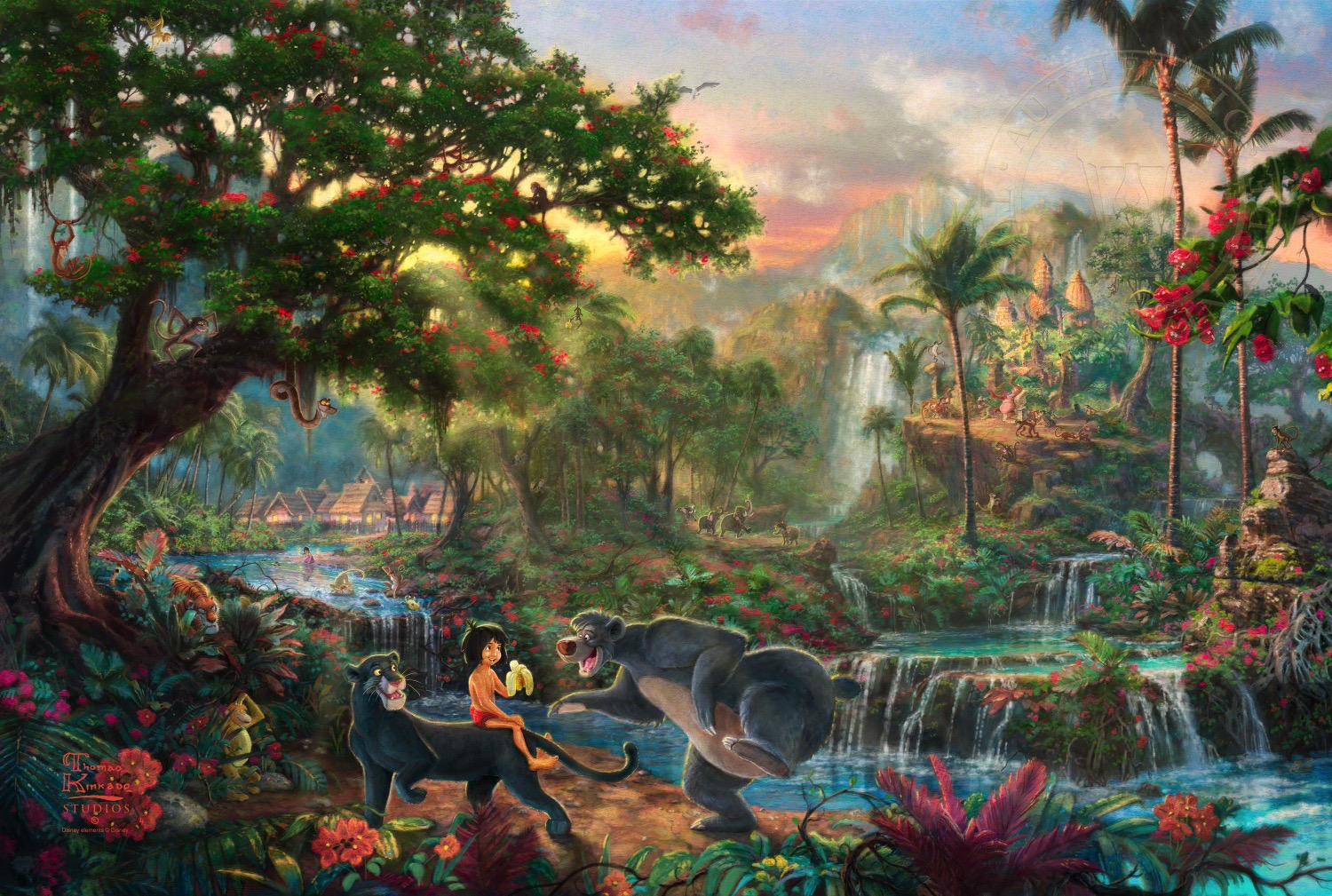 1500x1009 Jungle Book, The Limited Edition Art The Thomas Kinkade Company - The Jungle Painting