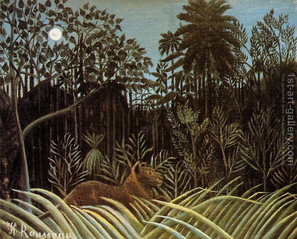 952x766 Jungle With Lion Henri Julien Rousseau Reproduction 1st Art Gallery - The Jungle Painting