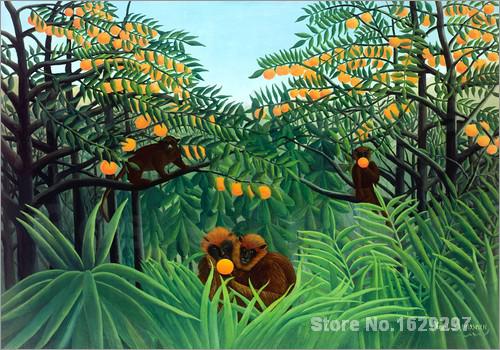 500x350 Monkeys In The Jungle Henri Rousseau Painting For Bedroom - The Jungle Painting