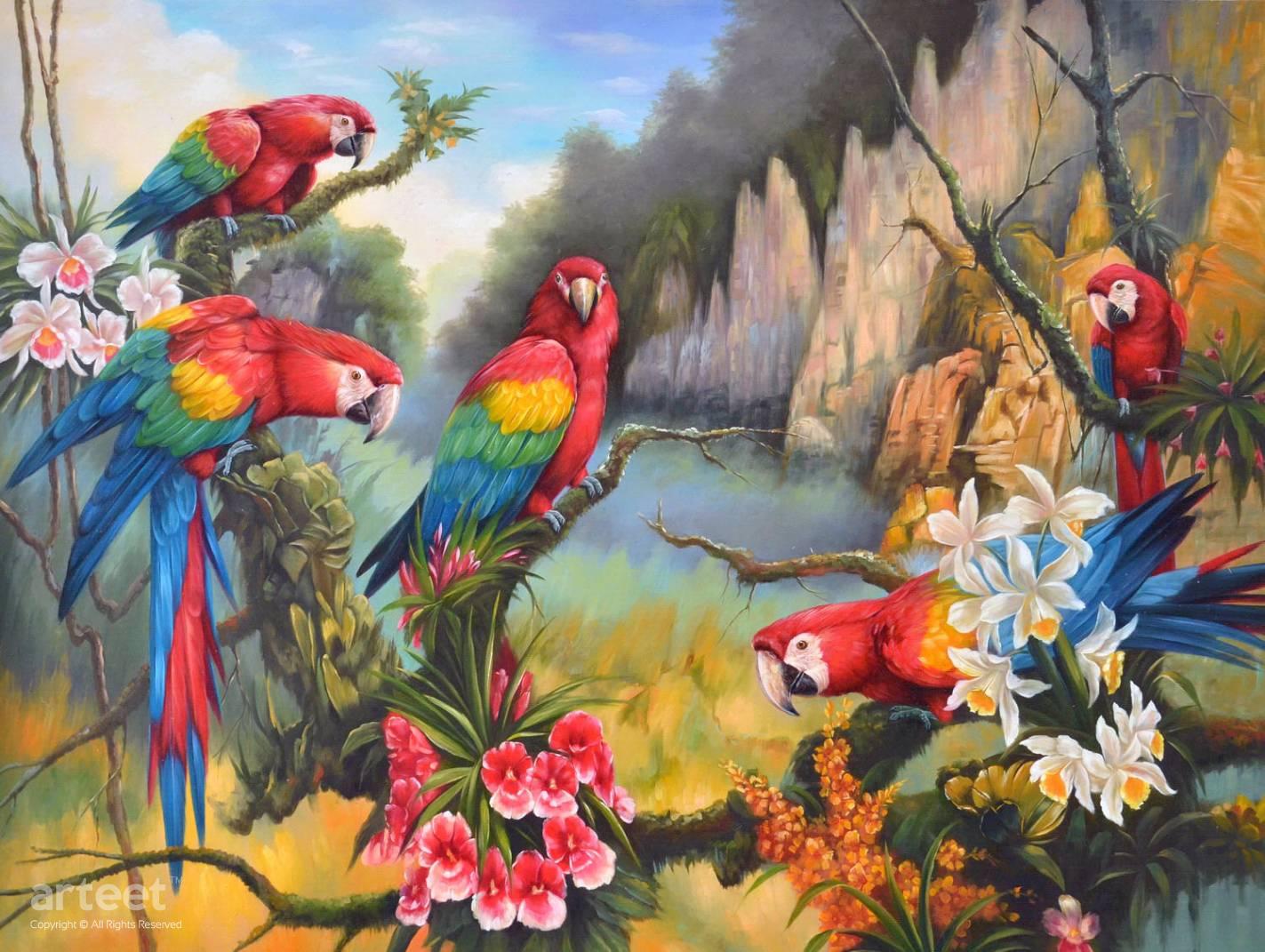 1423x1071 Rumble In The Jungle Art Paintings For Sale - The Jungle Painting