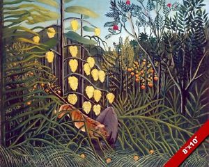 300x240 Tiger Amp Buffalo Combat In The Jungle Forest Fight Painting Art - The Jungle Painting