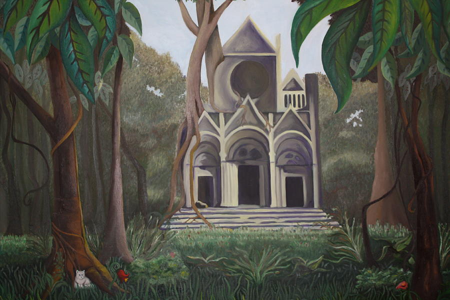 900x600 Cathedral In A Jungle Painting By Erin Nessler - The Jungle Painting