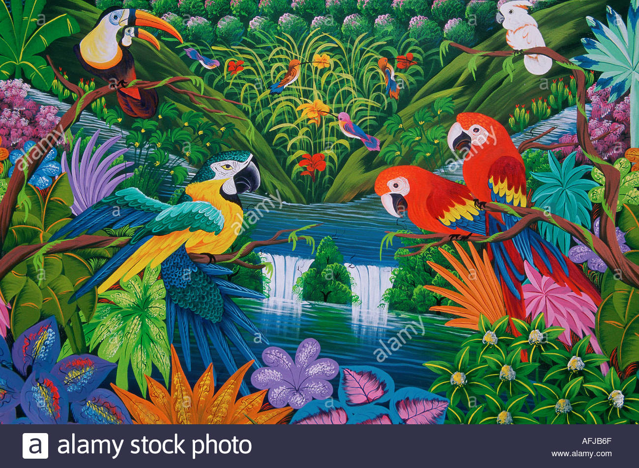 1300x952 Dominican Republic Painting By Artist J Amiel Stock - The Jungle Painting
