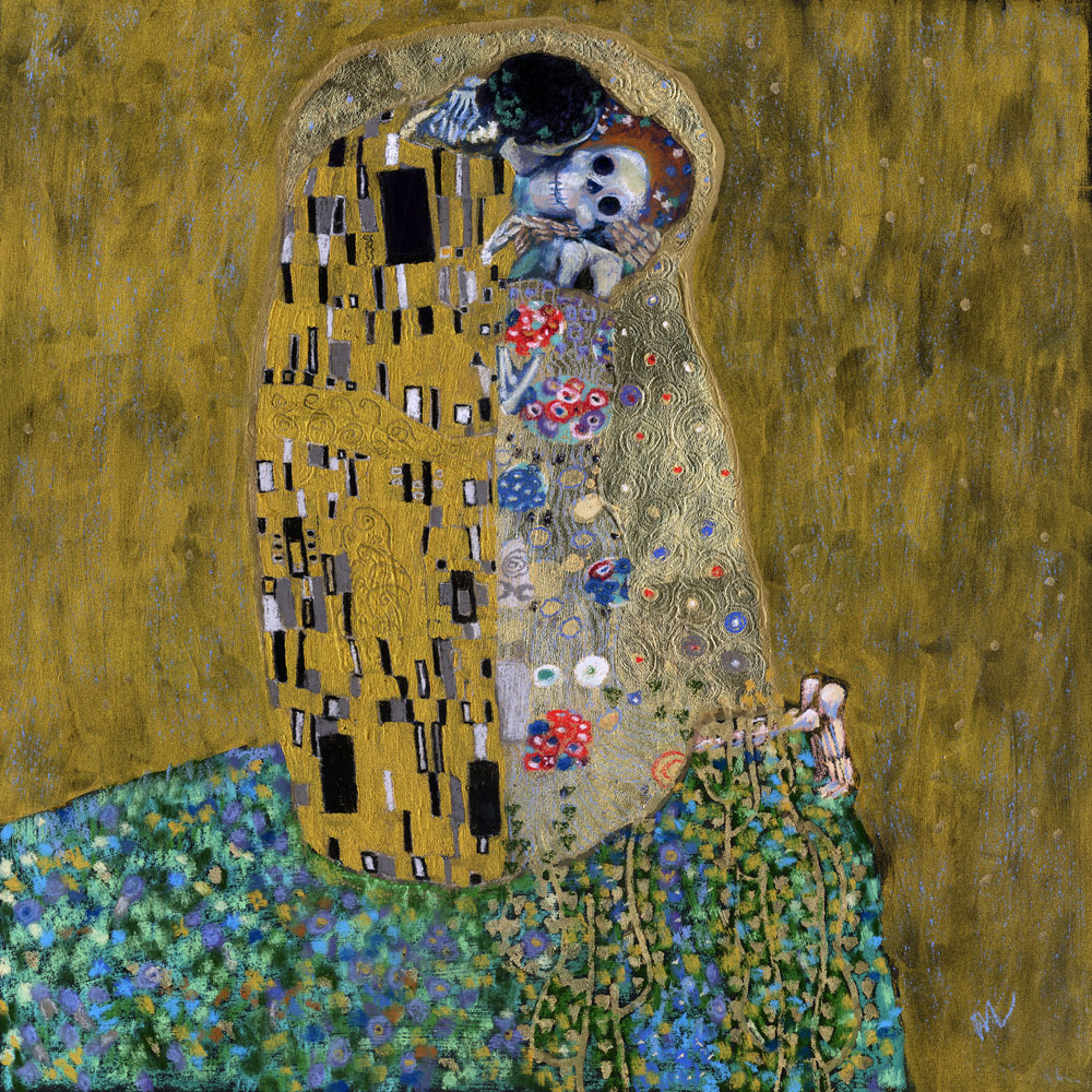 1000x1000 The Kiss (Skelly Lovers) - The Kiss Painting