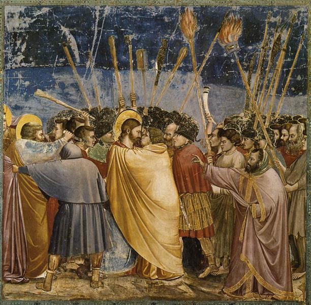 612x600 The Arrest Of Christ (Kiss Of Judas), C.1304 - The Kiss Of Judas Painting