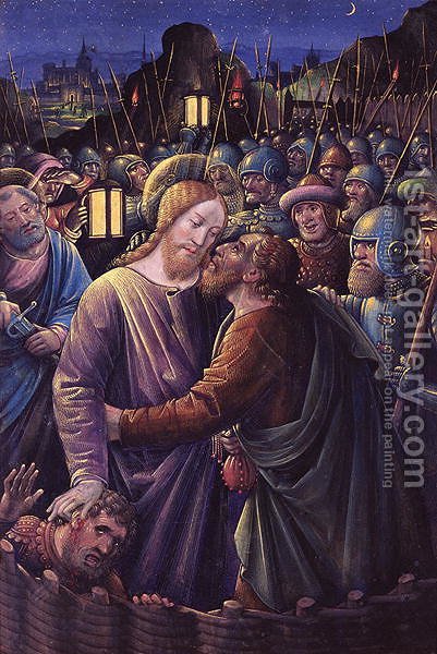 401x600 The Kiss Of Judas (End Of 15th Century) Jean Bourdichon - The Kiss Of Judas Painting