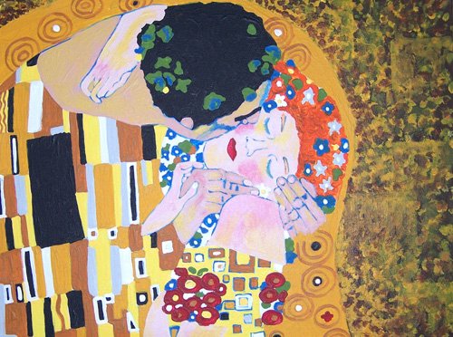 500x372 Gustav Klimt The Kiss Value Acrylic Painting Kit 11 X 14 - The Kiss Painting
