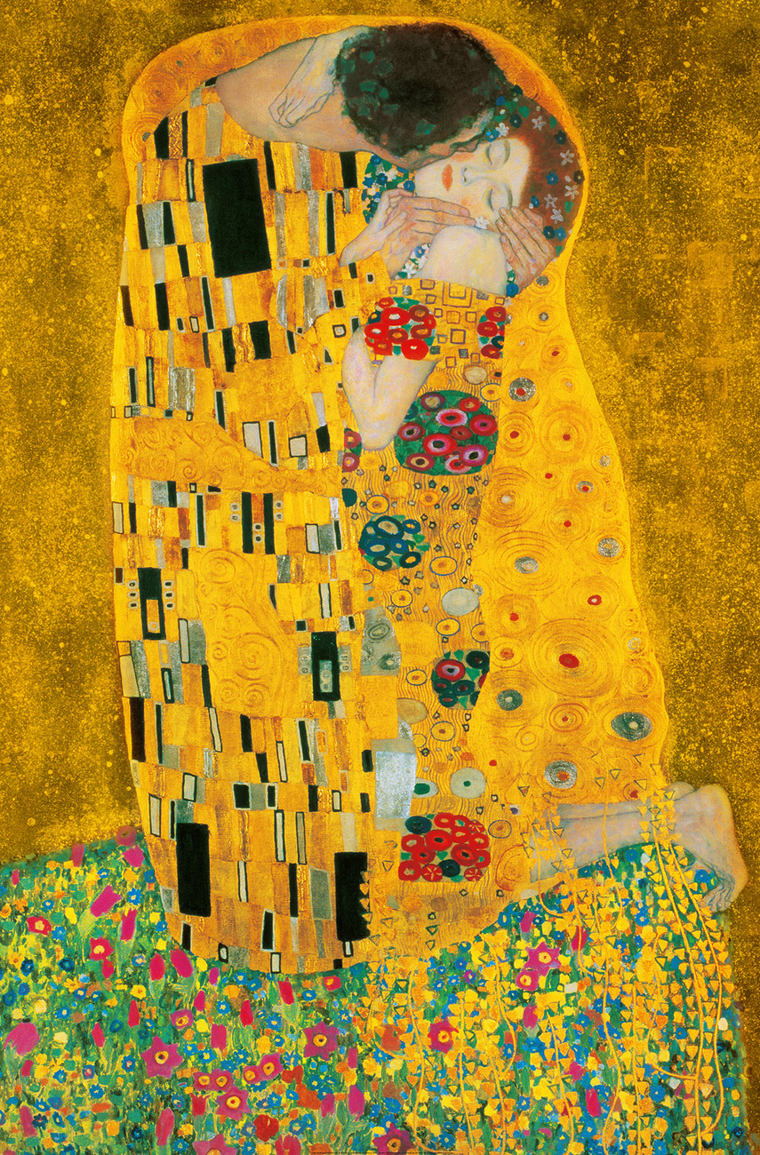 855x1300 Gustav Klimt - The Kiss Painting Artist