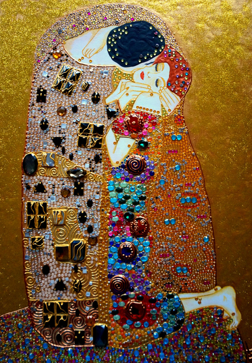 835x1200 Gustav Klimt. The Kiss. Beautiful Glowing Painting (Exclusive Art - The Kiss Painting Artist
