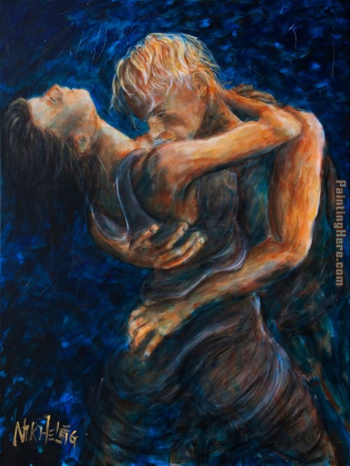 720x960 Unknown Artist Kiss Painting Of Lovers Art Painting For Sale - The Kiss Painting Artist