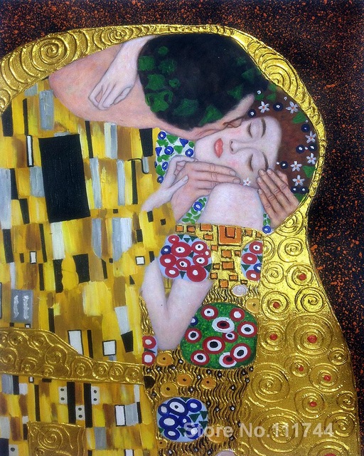 512x640 Colors Gold Paintings Of Famous Artist The Kiss (Luxury Line - The Kiss Painting Artist