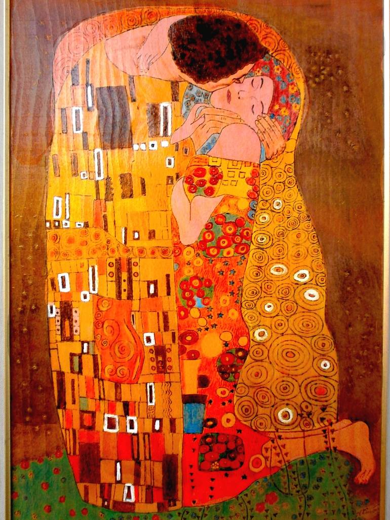 770x1026 Saatchi Art Abstract Original Art The Kiss Painting By Gustav - The Kiss Painting Original