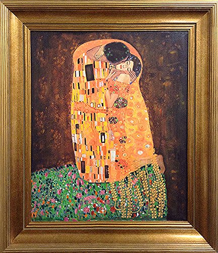 432x500 Gustav Klimt The Kiss Framed Original Oil Painting - The Kiss Painting Original