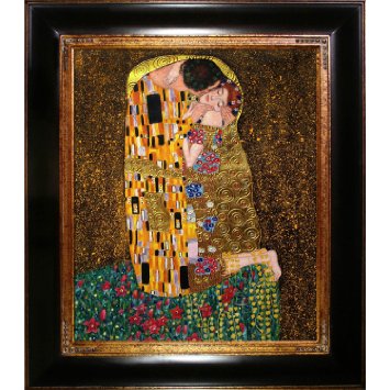 355x355 Buy Overstockart The Kiss Full View Luxury Line Framed Oil - The Kiss Painting Original