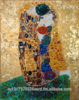 279x350 Famous Master Gustav Klimt The Kiss. Painting Of The Semi Precious - The Kiss Painting Original