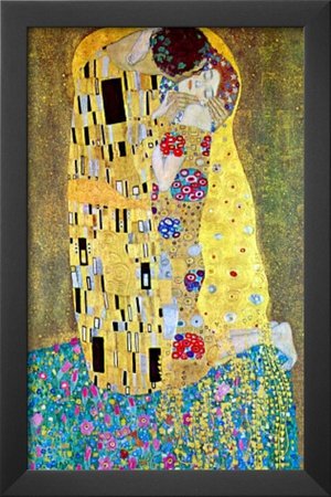 300x450 Professionally Framed Gustav Klimt The Kiss Art Print Poster - The Kiss Painting Print