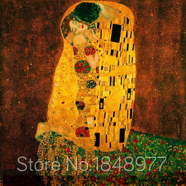 639x640 Classic Famous Paint The Kiss By Gustav Klimt Wall Painting - The Kiss Painting Print