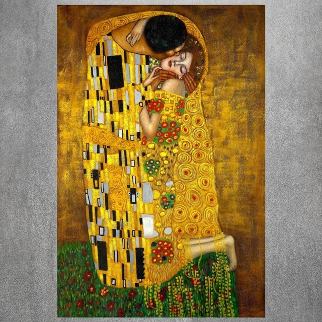 640x640 Gustav Klimt The Kiss Canvas Art Print Painting Poster Wall - The Kiss Painting Print