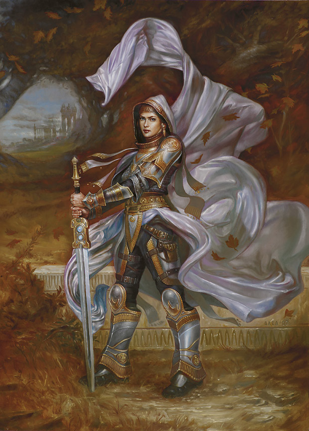 620x863 Mtg Art Elspeth, Knight Errant From Duel Decks Elspeth Vs - The Knight Errant Painting