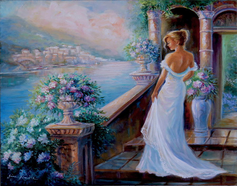 900x705 Lady In Blue Painting By Regina Femrite - The Lady In Blue Painting