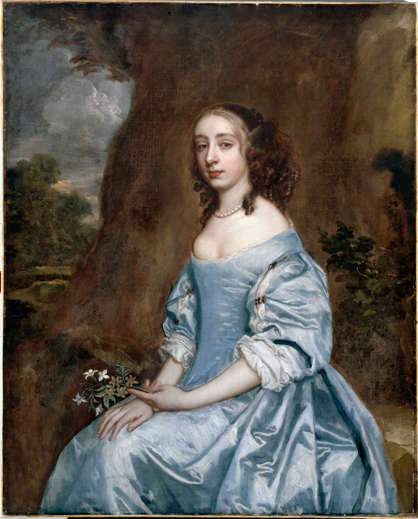 846x1050 Portrait Of A Lady In Blue Holding A Flower Peter Lely - The Lady In Blue Painting