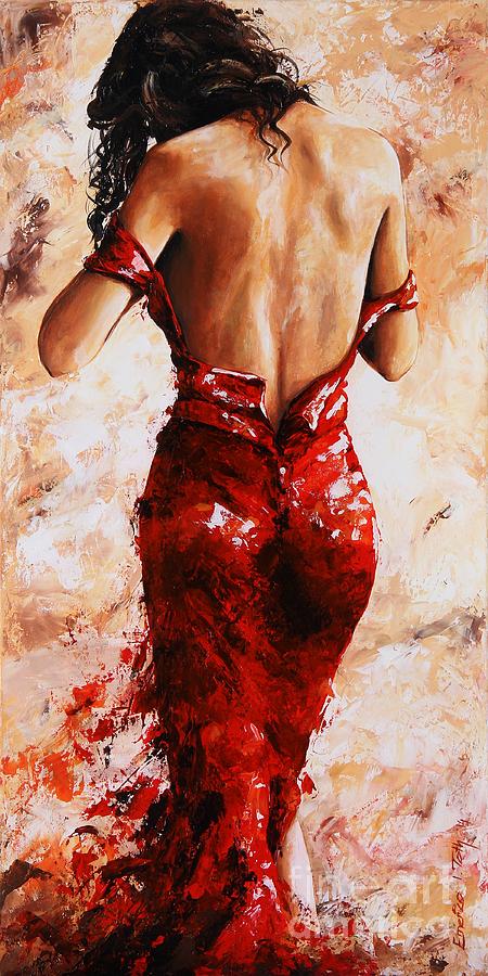 450x900 Lady In Red - The Lady In Red Painting