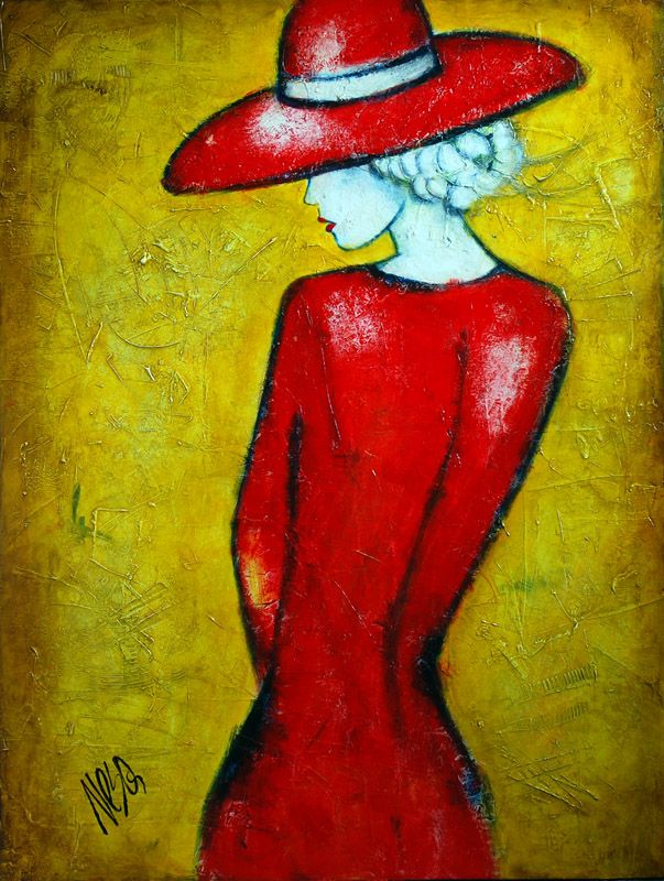 603x800 Lady In Red Dress Painting 18. Lady In Red Dress - The Lady In Red Painting
