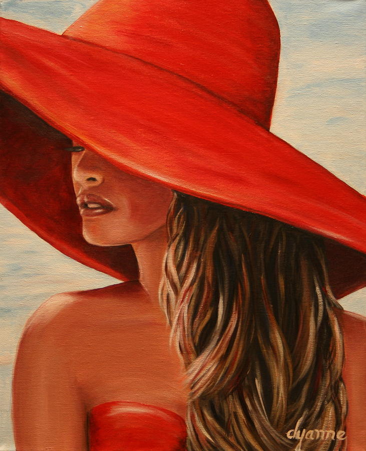 731x900 Lady In Red Painting By Dyanne Parker - The Lady In Red Painting