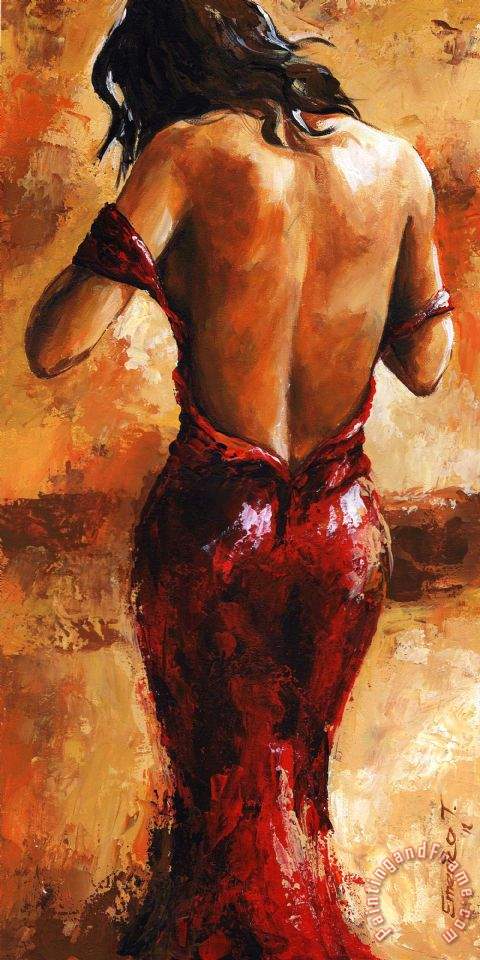 480x960 Emerico Toth Lady In Red 24 Painting - The Lady In Red Painting